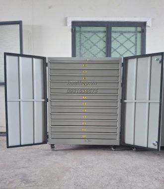 Tủ lưu bản vẽ A1- 12 ngăn chống 