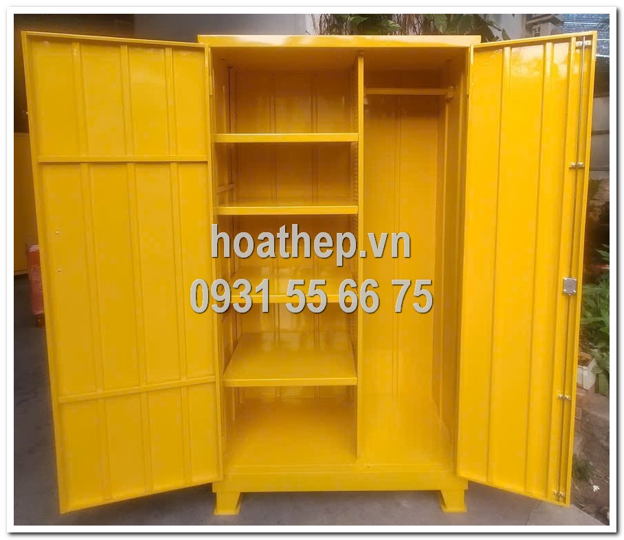 tủ đựng dụng cụ cơ kh&iacute;, tủ đồ nghề cơ kh&iacute;, tủ dụng cụ 2 khoang 5 ngăn, tủ c&oacute; bảng treo dụng cụ, tủ sơn tĩnh điện m&agrave;u v&agrave;ng, tủ dụng cụ k&iacute;ch thước 1 m&eacute;t