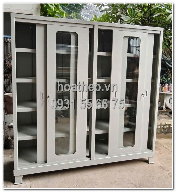 Tủ Đựng Dụng Cụ Cửa Kính Cánh Trượt 4 Cánh 