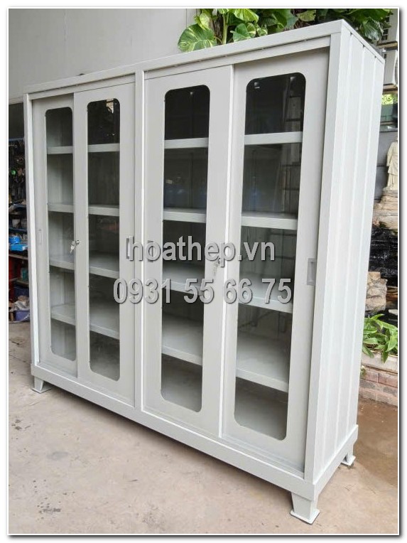 tủ đựng dụng cụ cửa kính cánh trượt, tủ kính cánh trượt 4 cánh, tủ cánh trượt kính cường lực, tủ kính 2000x600x2000, tủ đựng đồ cánh lùa