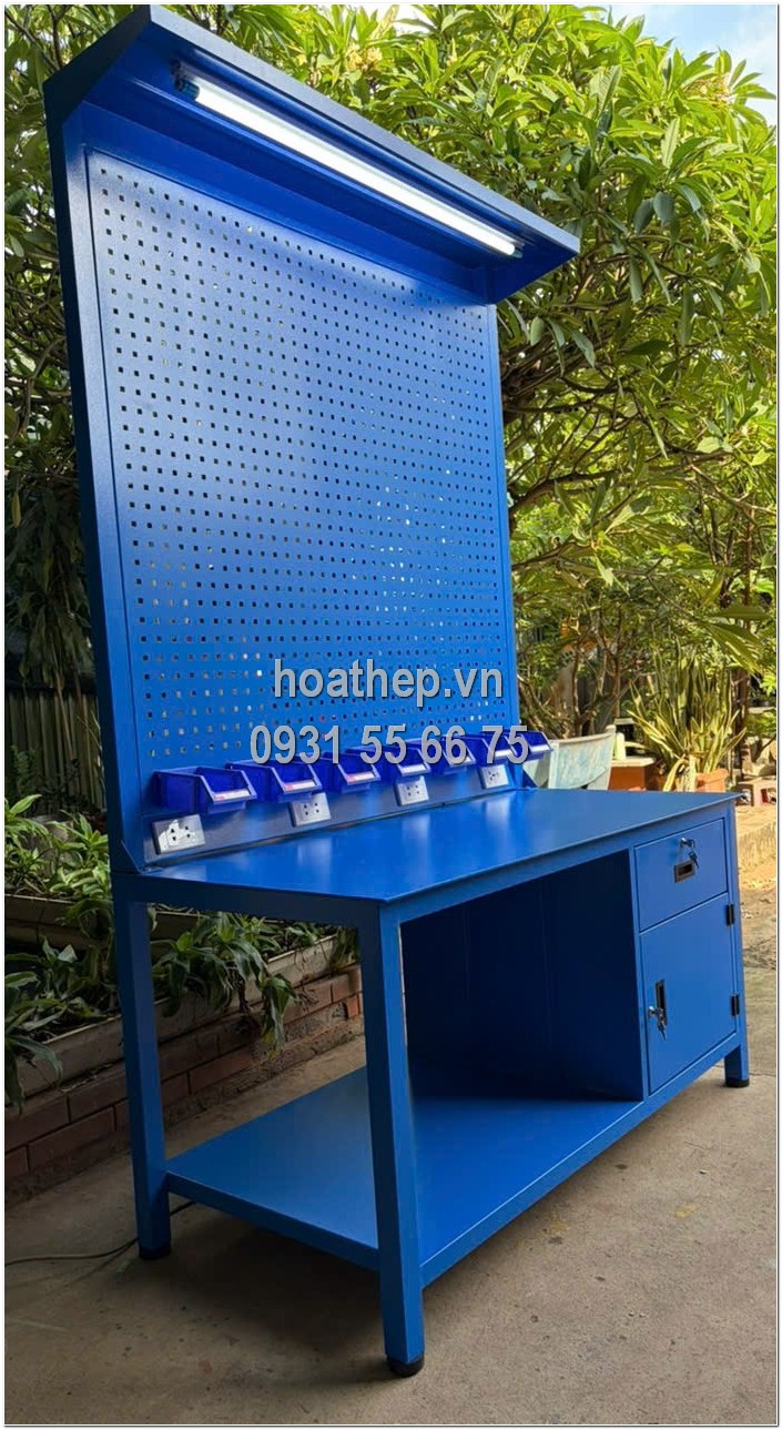 Bàn thao tác Bàn làm việc công nghiệp Bàn thép Bàn kỹ thuật Nội thất nhà xưởng hoathep.vn Bàn thao tác 1500x750