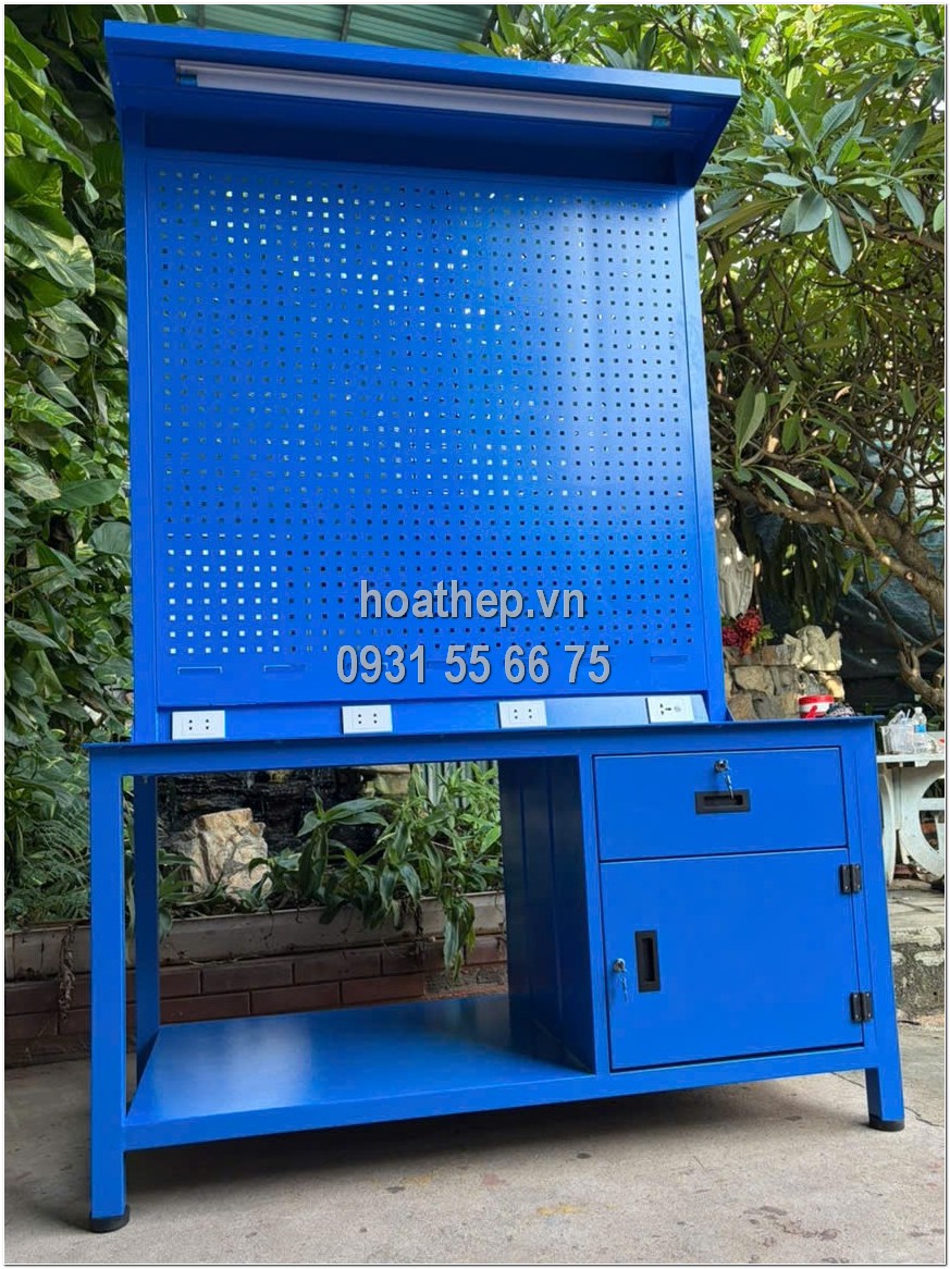 Bàn thao tác Bàn làm việc công nghiệp Bàn thép Bàn kỹ thuật Nội thất nhà xưởng hoathep.vn Bàn thao tác 1500x750