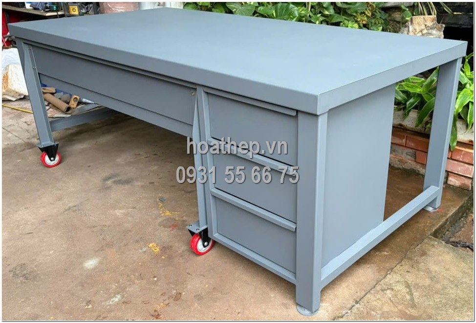 Bàn thao tác có ngăn kéo đựng bộ khuôn, Bàn thao tác cơ khí 2000x1000x750mm, Bàn làm việc khuôn mẫu chịu tải nặng