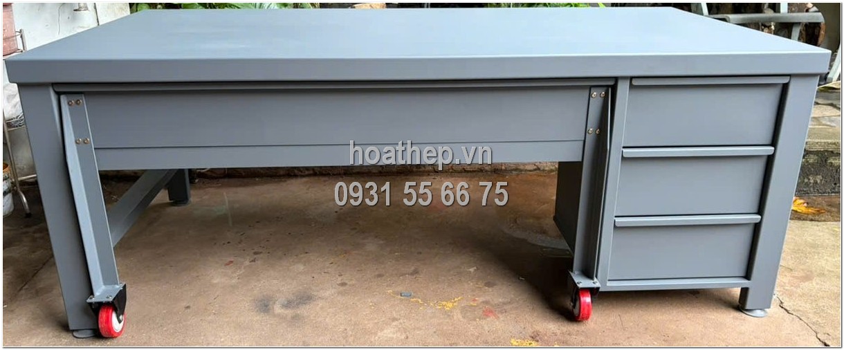 Bàn thao tác có ngăn kéo đựng bộ khuôn, Bàn thao tác cơ khí 2000x1000x750mm, Bàn làm việc khuôn mẫu chịu tải nặng