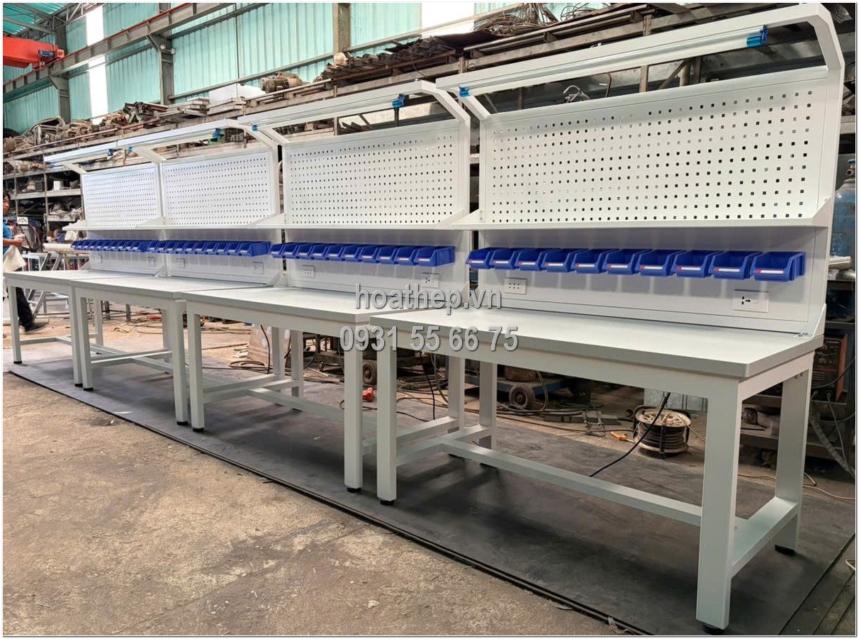 Bàn thực hành điện kỹ thuật, Bàn thực hành điện 1500x750x1800mm, Bàn lab điện chống tĩnh điện