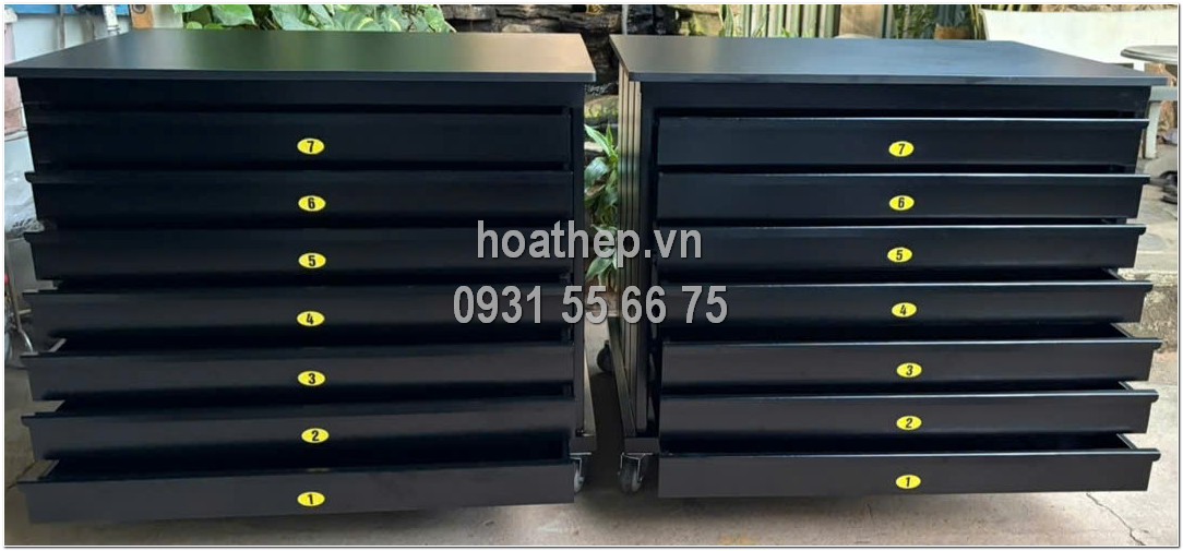 Tủ lưu bản vẽ A1, Tủ lưu bản vẽ 7 ngăn, Tủ lưu bản vẽ có bánh xe